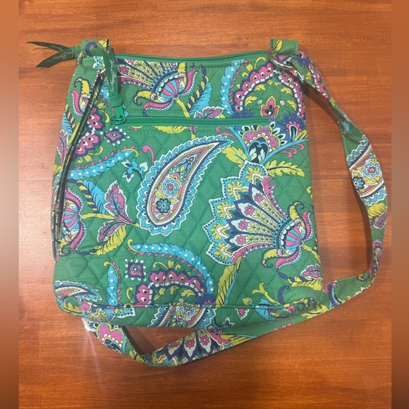 Vera Bradley Handbags - Vera Bradley Green Paisley Crossbody Bag